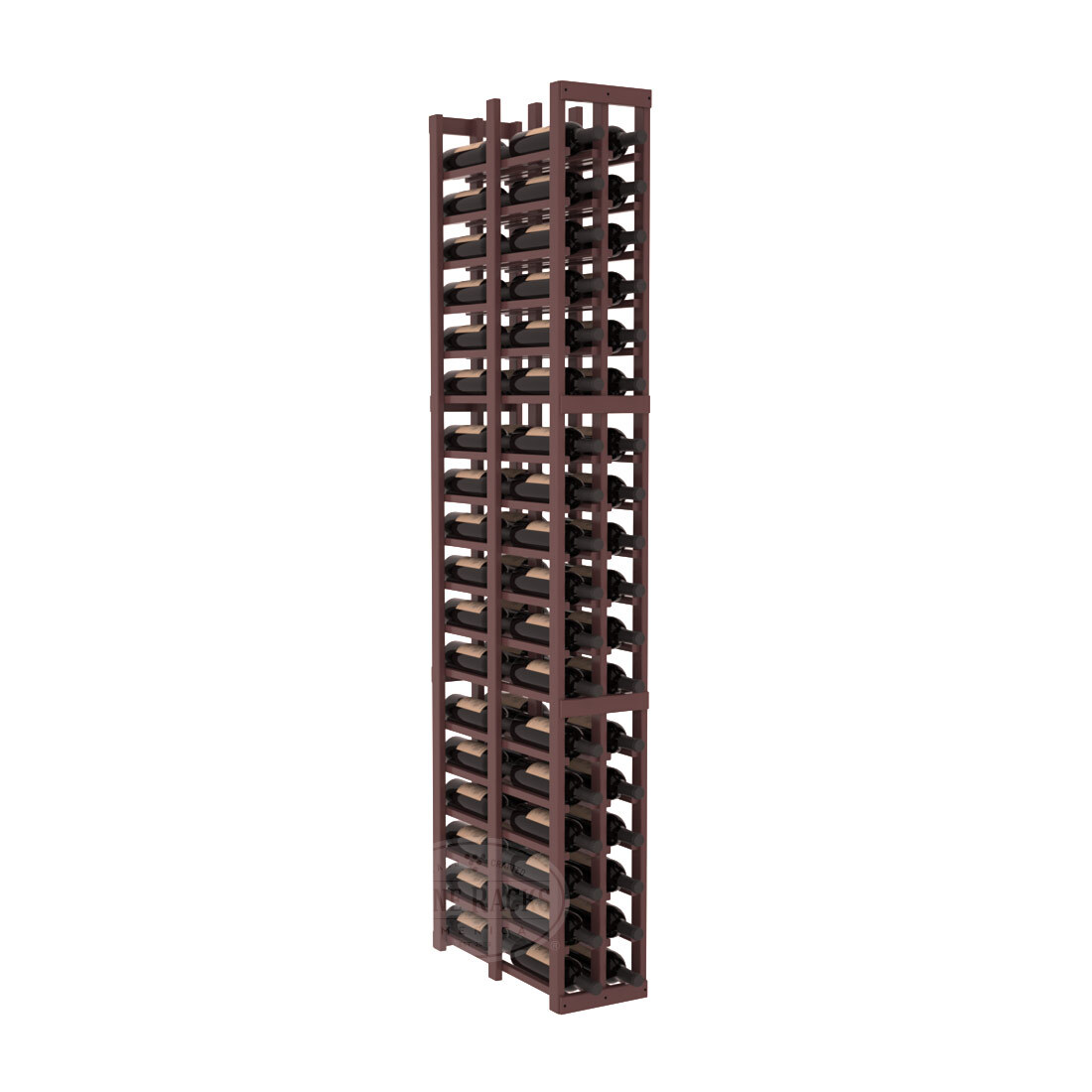 InstaCellar - 2 Column Double Deep Rack in Ponderosa Pine Walnut stained with WineSafe™ Satin Sealant