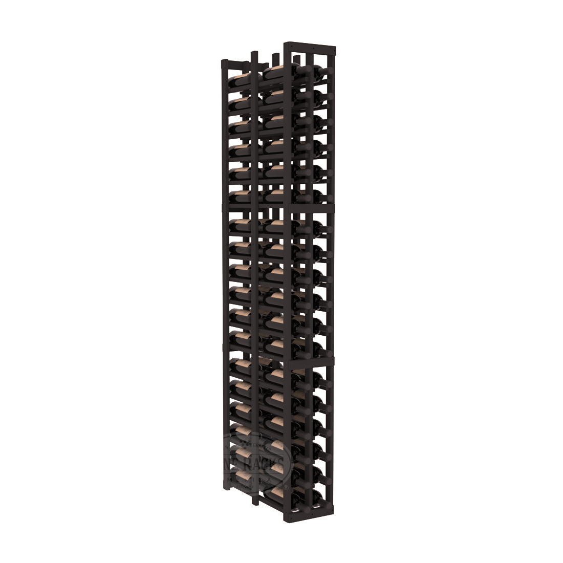 InstaCellar - 2 Column Double Deep Rack in Ponderosa Pine Black stained without WineSafe™ Satin Sealant