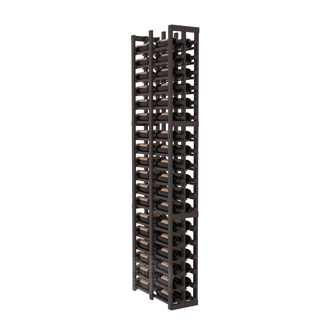 InstaCellar - 2 Column Double Deep Rack in Ponderosa Pine Black stained with WineSafe™ Satin Sealant