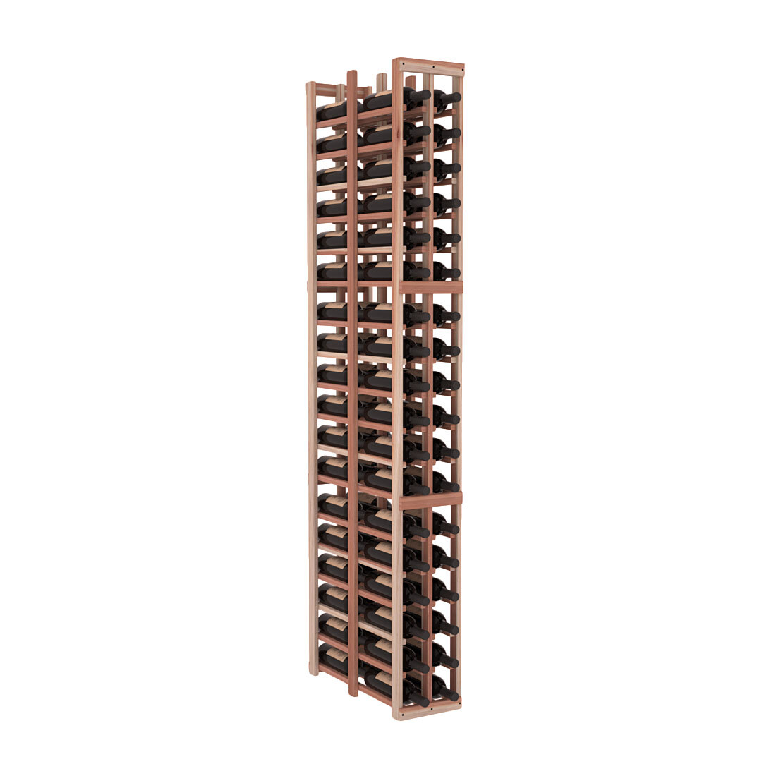 InstaCellar - 2 Column Double Deep Rack in Premium Redwood Unstained without WineSafe™ Satin Sealant