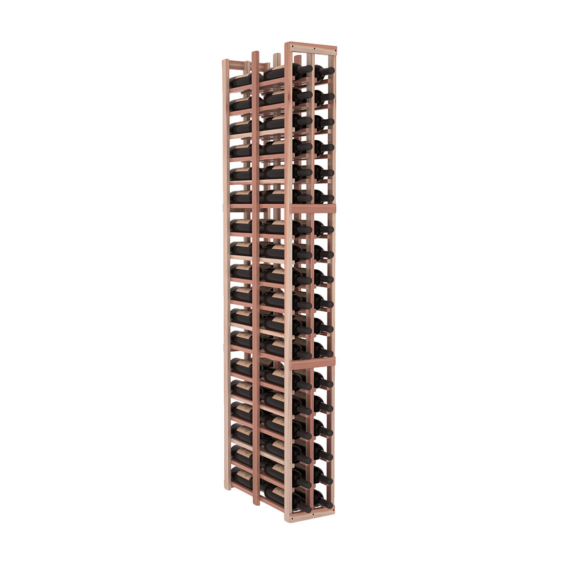 InstaCellar - 2 Column Double Deep Rack in Premium Redwood Unstained with WineSafe™ Satin Sealant