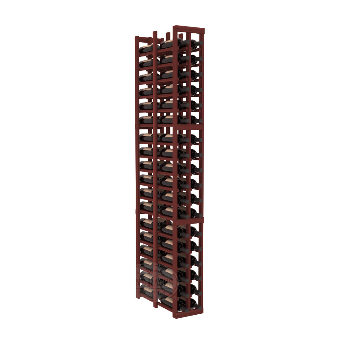 InstaCellar - 2 Column Double Deep Rack in Premium Redwood Cherry stained without WineSafe™ Satin Sealant