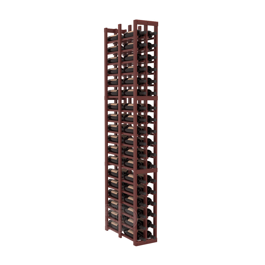 InstaCellar - 2 Column Double Deep Rack in Premium Redwood Cherry stained with WineSafe™ Satin Sealant