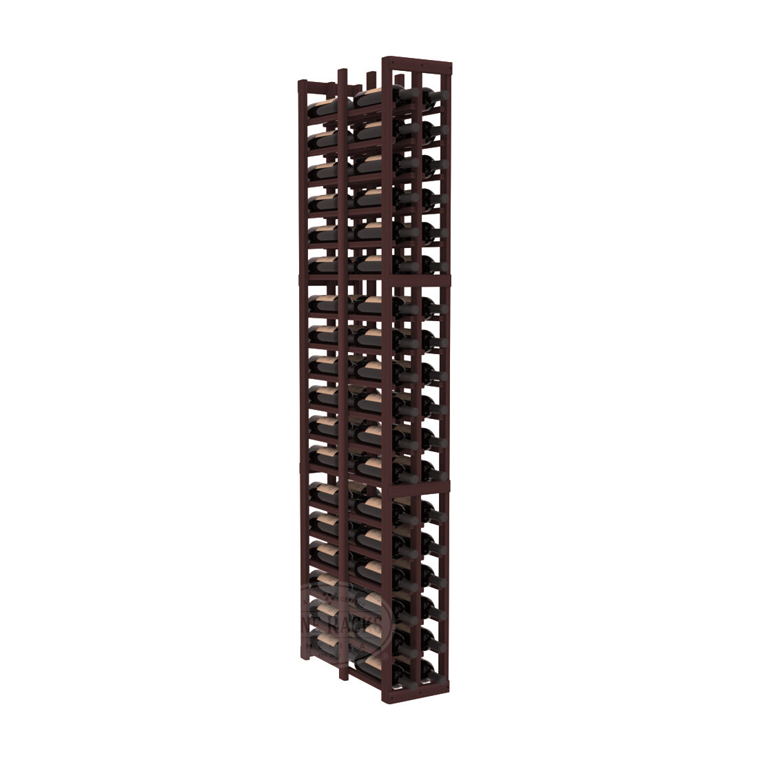 InstaCellar - 2 Column Double Deep Rack in Premium Redwood Walnut stained without WineSafe™ Satin Sealant