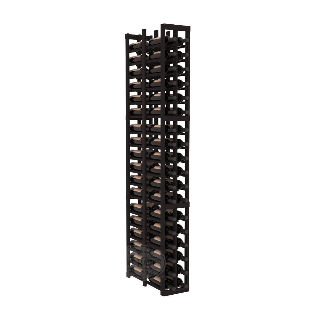InstaCellar - 2 Column Double Deep Rack in Premium Redwood Black stained without WineSafe™ Satin Sealant