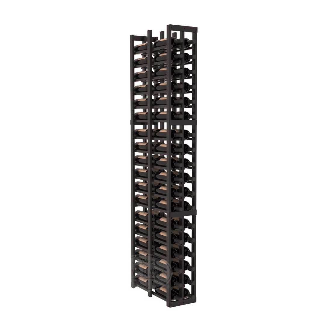 InstaCellar - 2 Column Double Deep Rack in Premium Redwood Black stained with WineSafe™ Satin Sealant