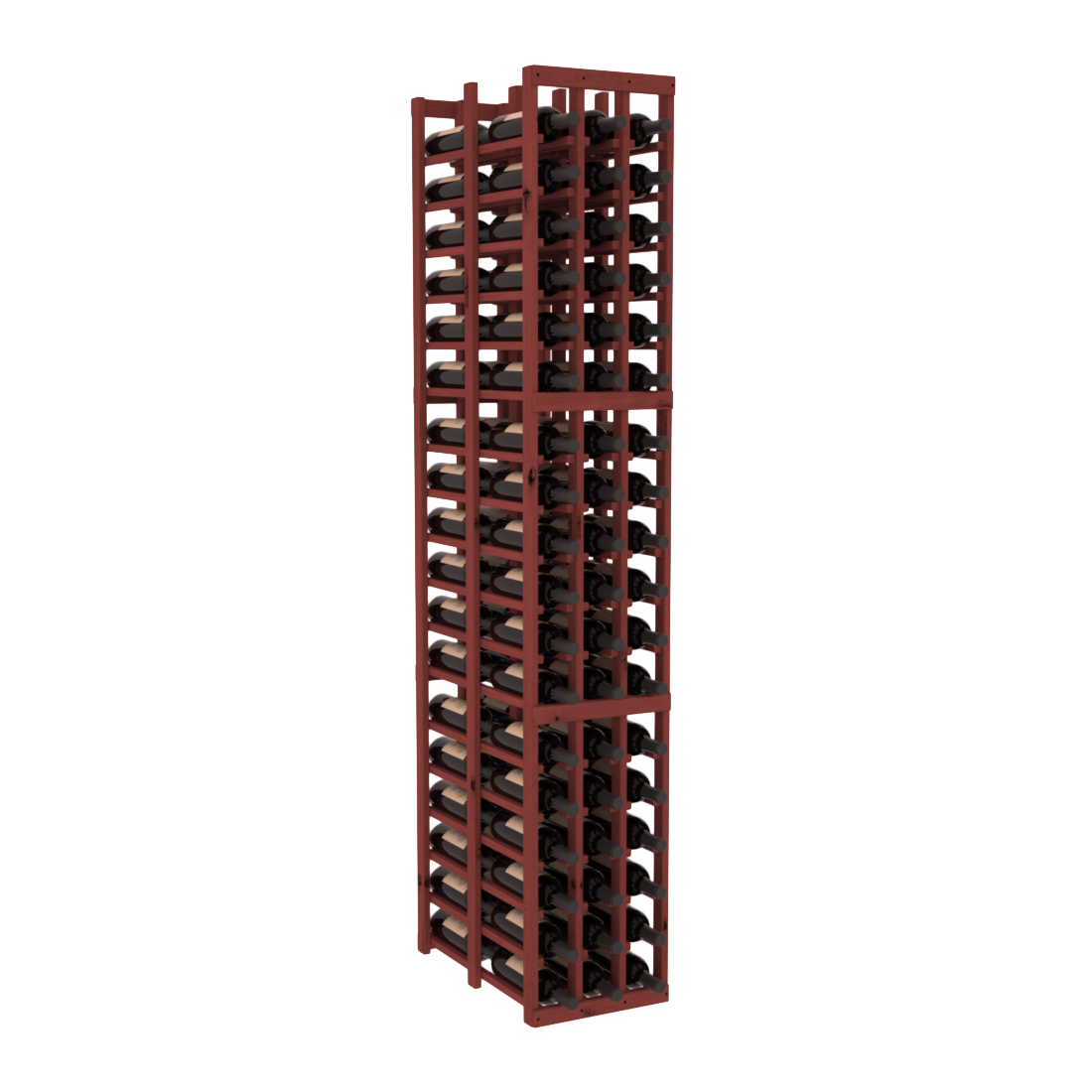 InstaCellar - 3 Column Double Deep Rack in Knotty Alder Cherry stained without WineSafe™ Satin Sealant
