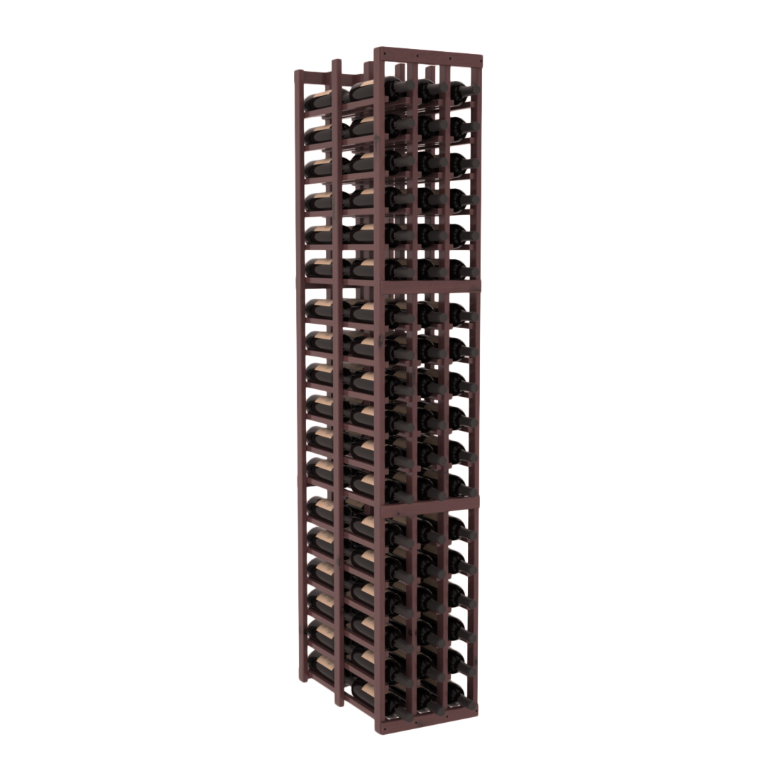 InstaCellar - 3 Column Double Deep Rack in Knotty Alder Walnut stained with WineSafe™ Satin Sealant