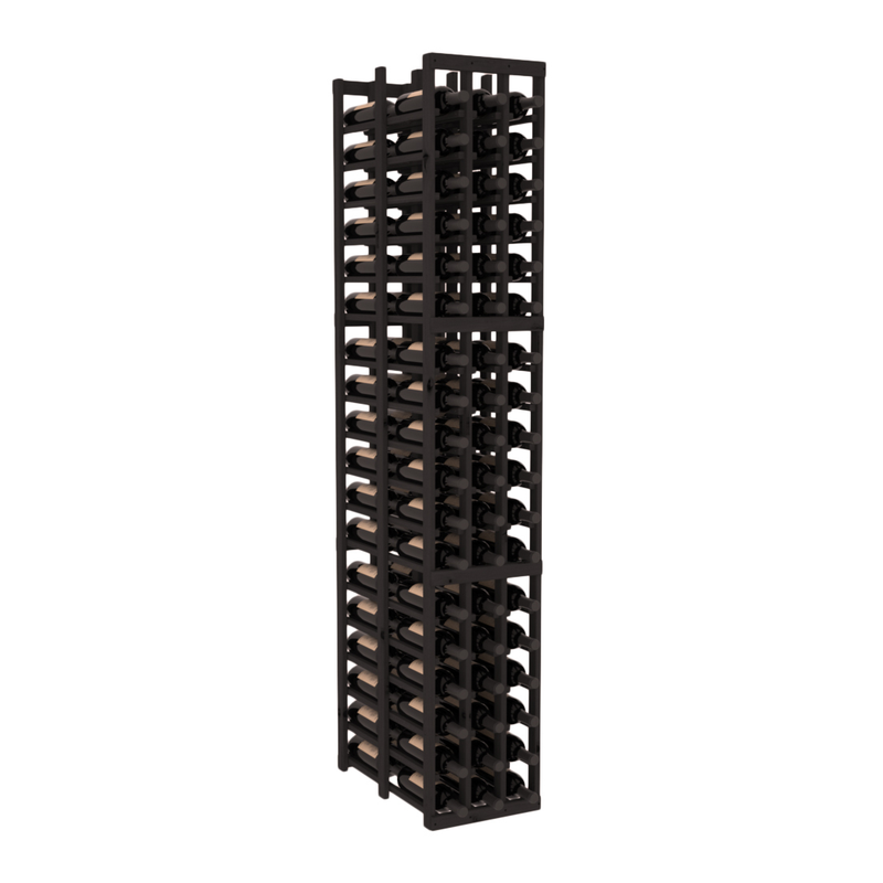 InstaCellar - 3 Column Double Deep Rack in Knotty Alder Black stained without WineSafe™ Satin Sealant