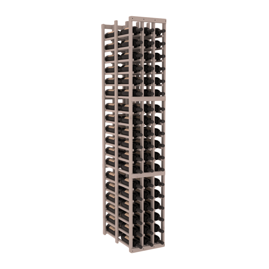 InstaCellar - 3 Column Double Deep Rack in Knotty Alder Greywash stained without WineSafe™ Satin Sealant