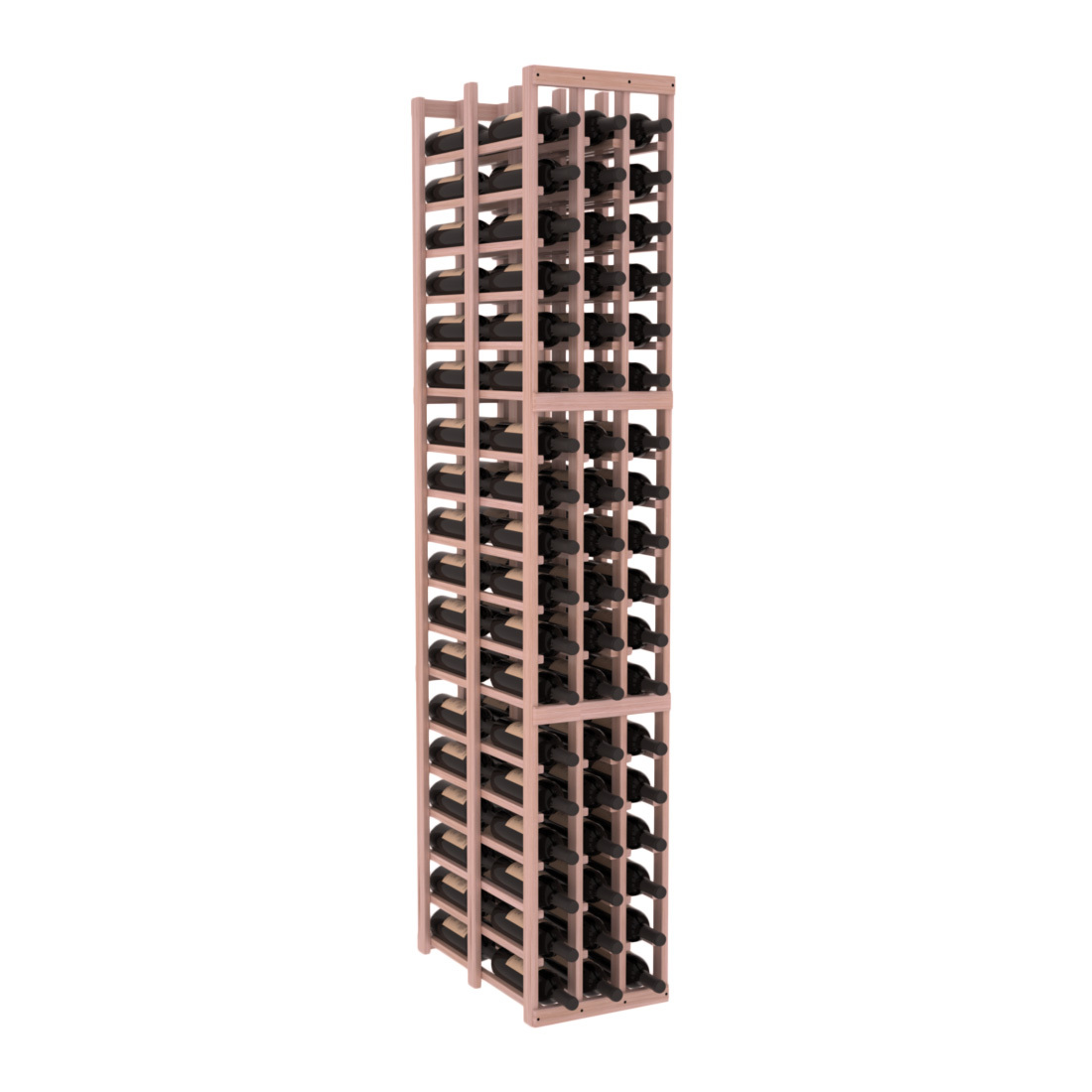 InstaCellar - 3 Column Double Deep Rack in Grand Mahogany Unstained with WineSafe™ Satin Sealant