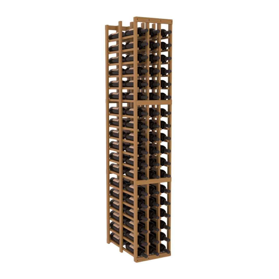 InstaCellar - 3 Column Double Deep Rack in Grand Mahogany Oak stained with WineSafe™ Satin Sealant