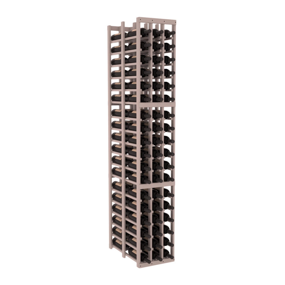 InstaCellar - 3 Column Double Deep Rack in Grand Mahogany Greywash stained with WineSafe™ Satin Sealant