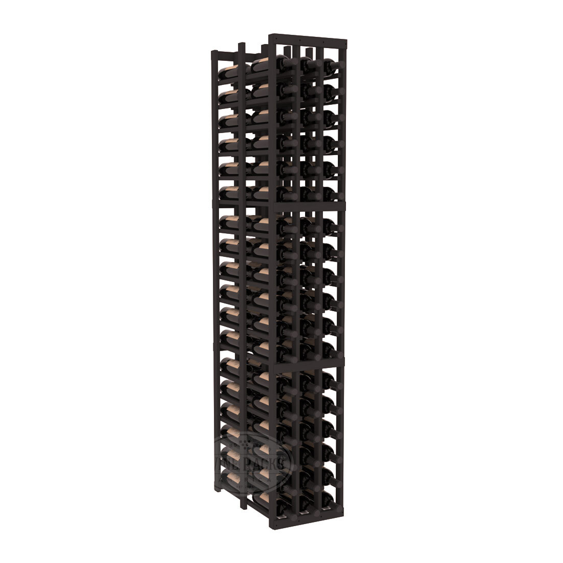 InstaCellar - 3 Column Double Deep Rack in Ponderosa Pine Black stained without WineSafe™ Satin Sealant