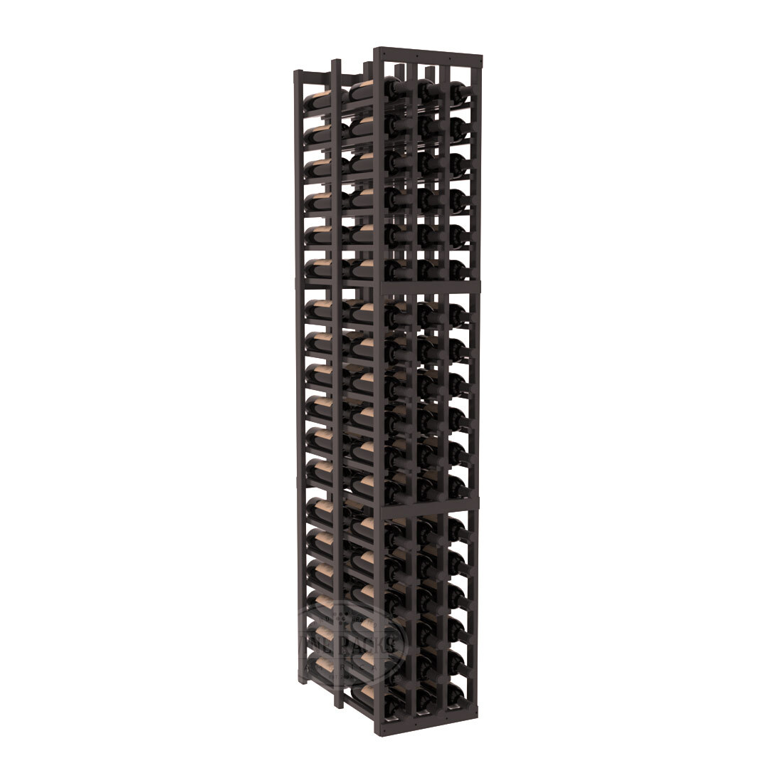 InstaCellar - 3 Column Double Deep Rack in Ponderosa Pine Black stained with WineSafe™ Satin Sealant