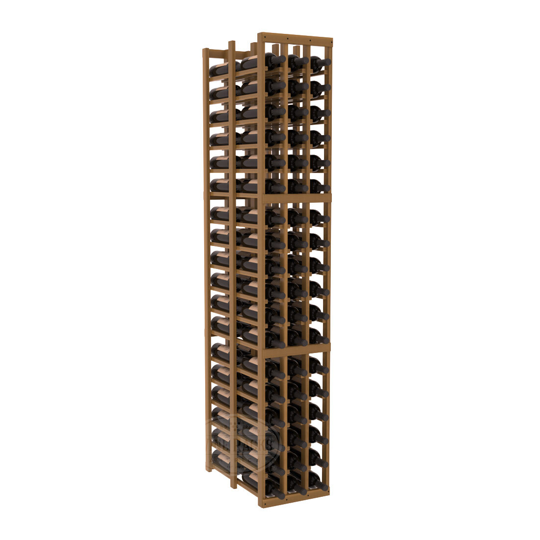 InstaCellar - 3 Column Double Deep Rack in Premium Redwood Oak stained with WineSafe™ Satin Sealant
