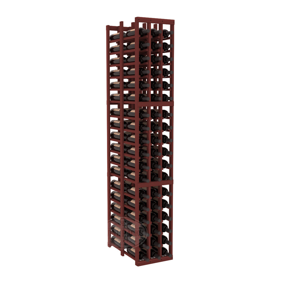 InstaCellar - 3 Column Double Deep Rack in Premium Redwood Cherry stained without WineSafe™ Satin Sealant