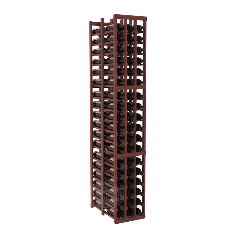 InstaCellar - 3 Column Double Deep Rack in Premium Redwood Cherry stained with WineSafe™ Satin Sealant