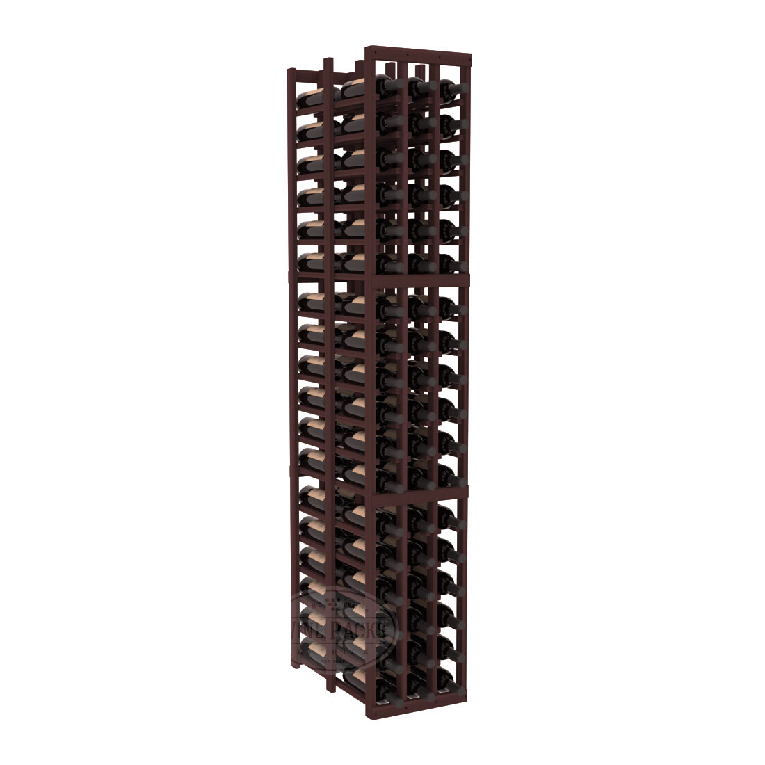 InstaCellar - 3 Column Double Deep Rack in Premium Redwood Walnut stained without WineSafe™ Satin Sealant