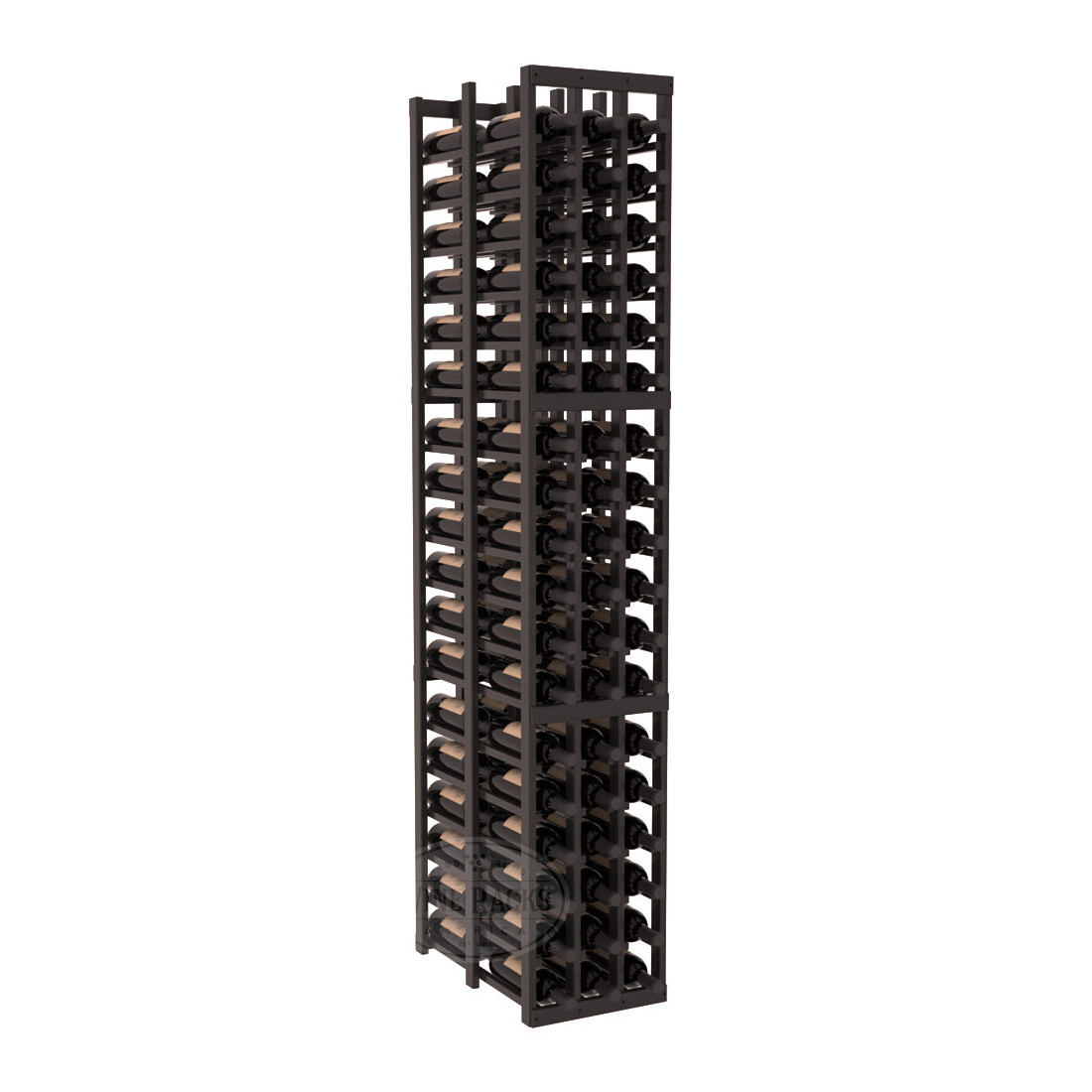 InstaCellar - 3 Column Double Deep Rack in Premium Redwood Black stained with WineSafe™ Satin Sealant