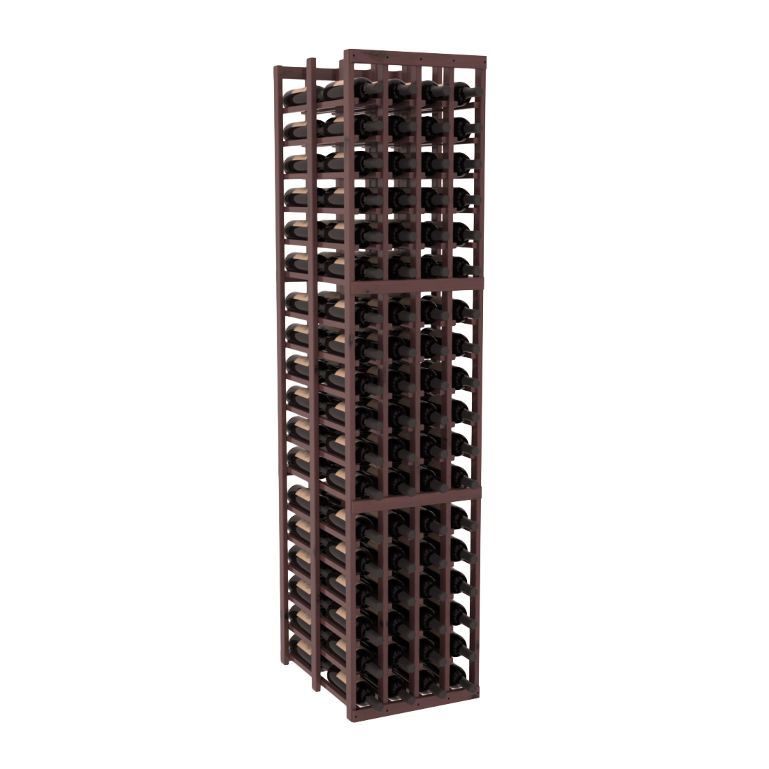 InstaCellar - 4 Column Double Deep Rack in Knotty Alder Walnut stained with WineSafe™ Satin Sealant