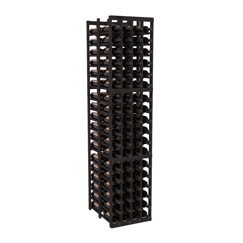 InstaCellar - 4 Column Double Deep Rack in Knotty Alder Black stained without WineSafe™ Satin Sealant