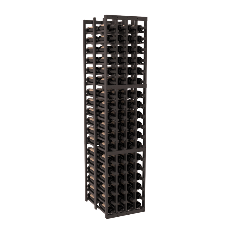 InstaCellar - 4 Column Double Deep Rack in Knotty Alder Black stained with WineSafe™ Satin Sealant