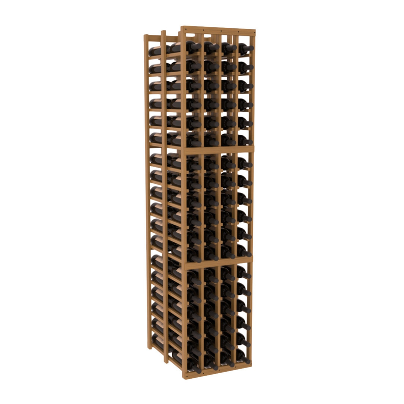 InstaCellar - 4 Column Double Deep Rack in Grand Mahogany Oak stained with WineSafe™ Satin Sealant
