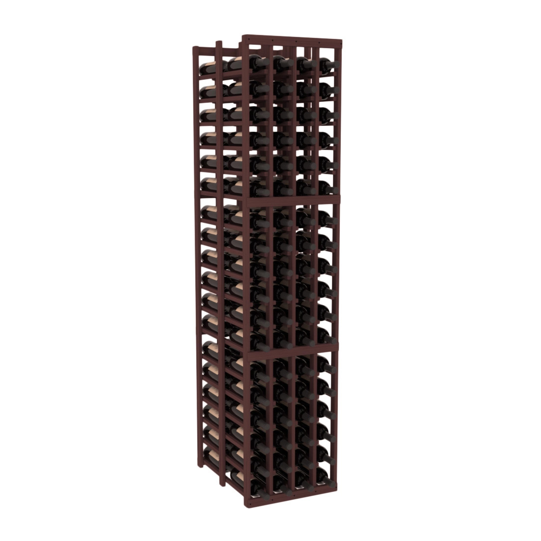 InstaCellar - 4 Column Double Deep Rack in Grand Mahogany Walnut stained without WineSafe™ Satin Sealant