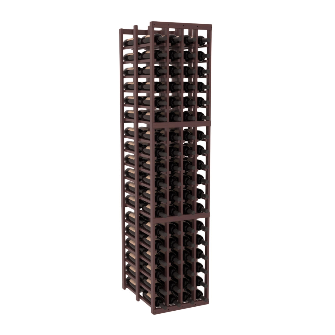 InstaCellar - 4 Column Double Deep Rack in Grand Mahogany Walnut stained with WineSafe™ Satin Sealant