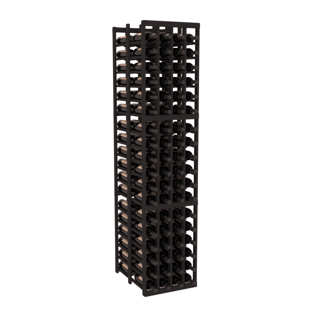 InstaCellar - 4 Column Double Deep Rack in Grand Mahogany Black stained without WineSafe™ Satin Sealant