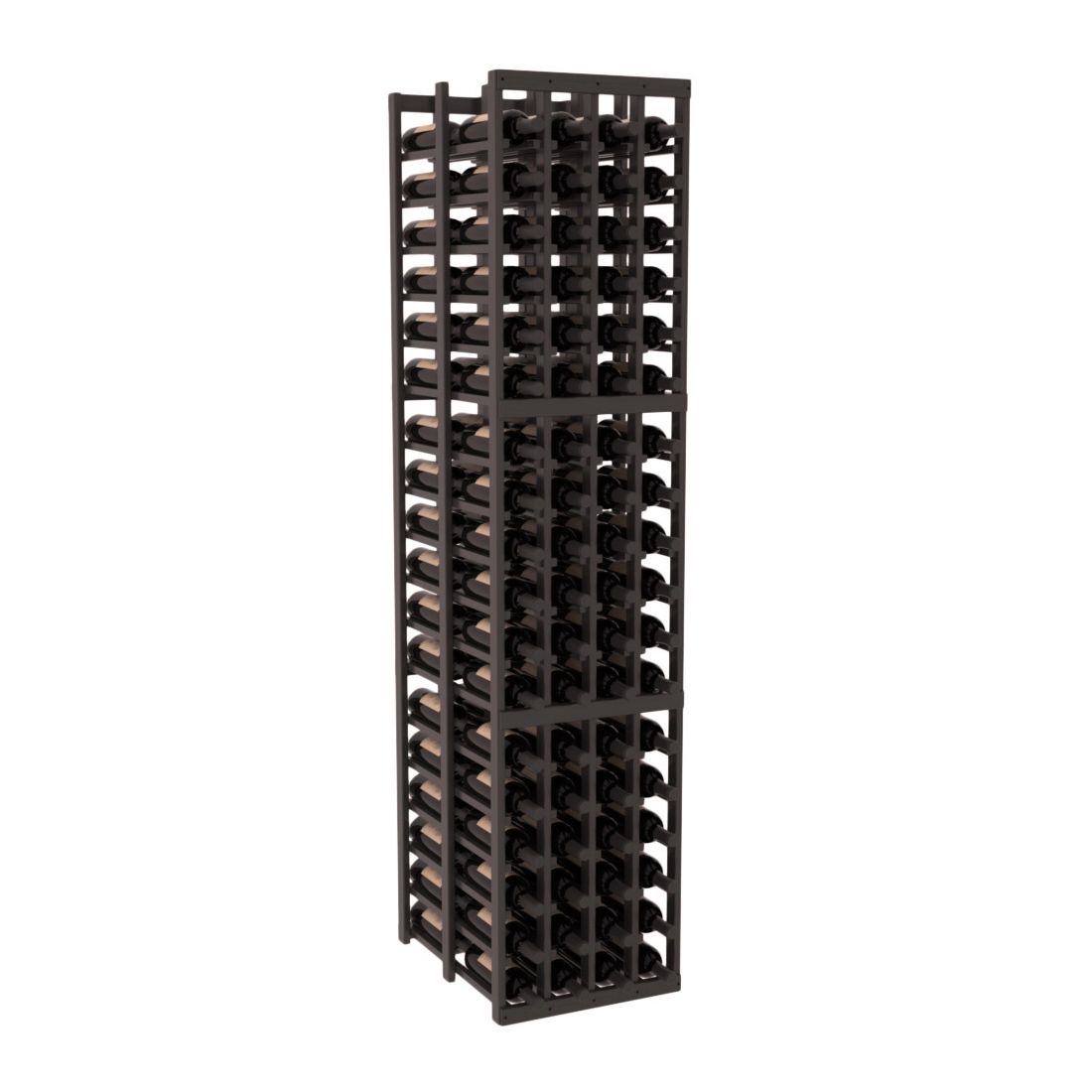 InstaCellar - 4 Column Double Deep Rack in Grand Mahogany Black stained with WineSafe™ Satin Sealant