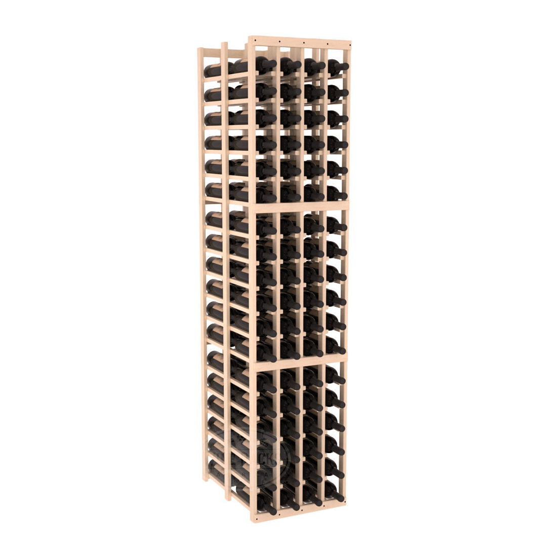 InstaCellar - 4 Column Double Deep Rack in Ponderosa Pine Unstained with WineSafe™ Satin Sealant