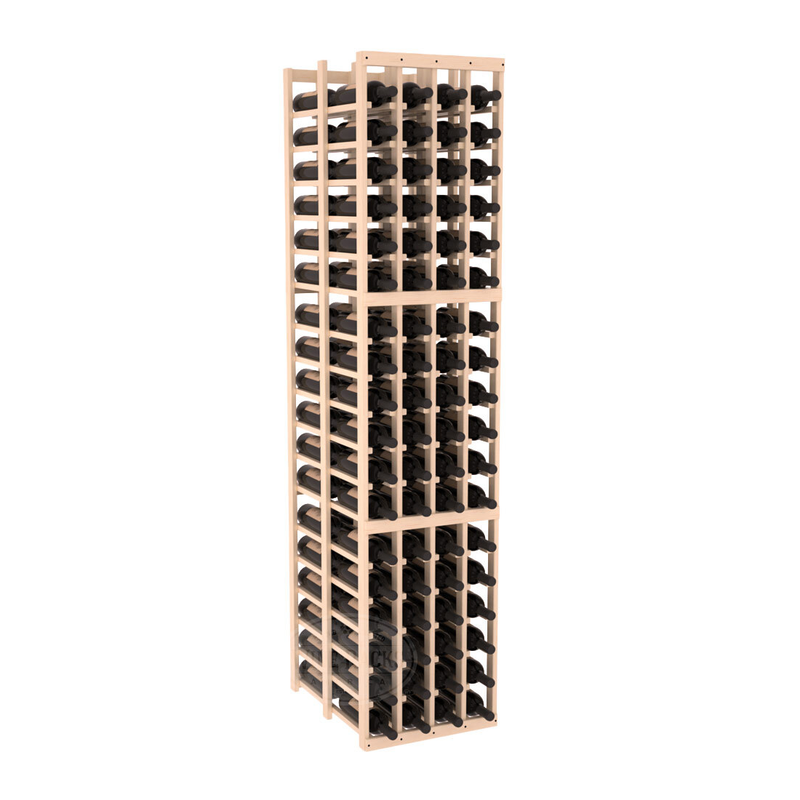 InstaCellar - 4 Column Double Deep Rack in Ponderosa Pine Unstained with WineSafe™ Satin Sealant