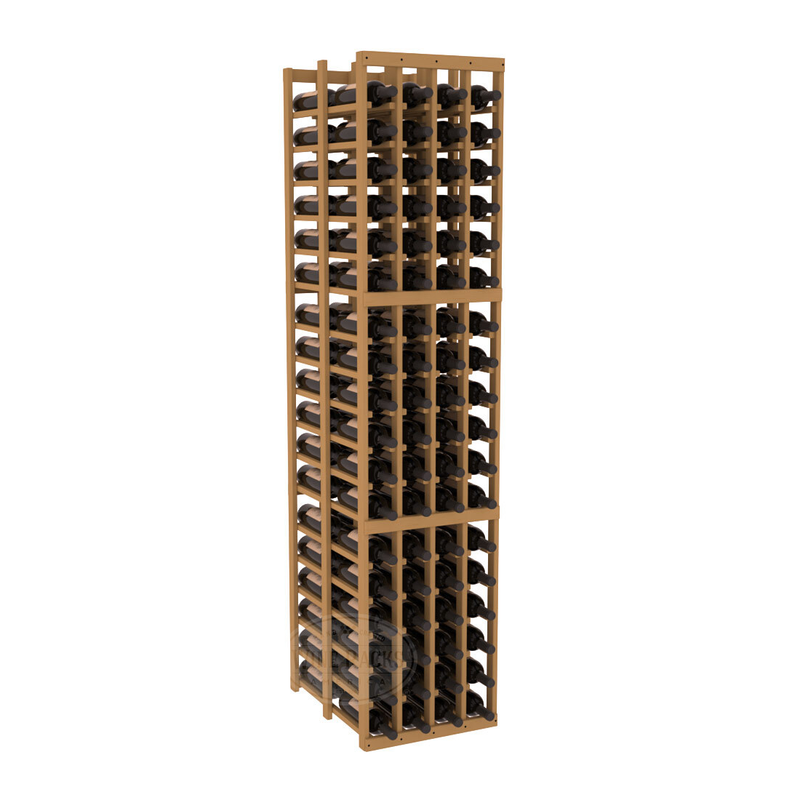 InstaCellar - 4 Column Double Deep Rack in Ponderosa Pine Oak stained without WineSafe™ Satin Sealant