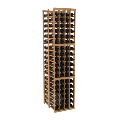 InstaCellar - 4 Column Double Deep Rack in Ponderosa Pine Oak stained with WineSafe™ Satin Sealant