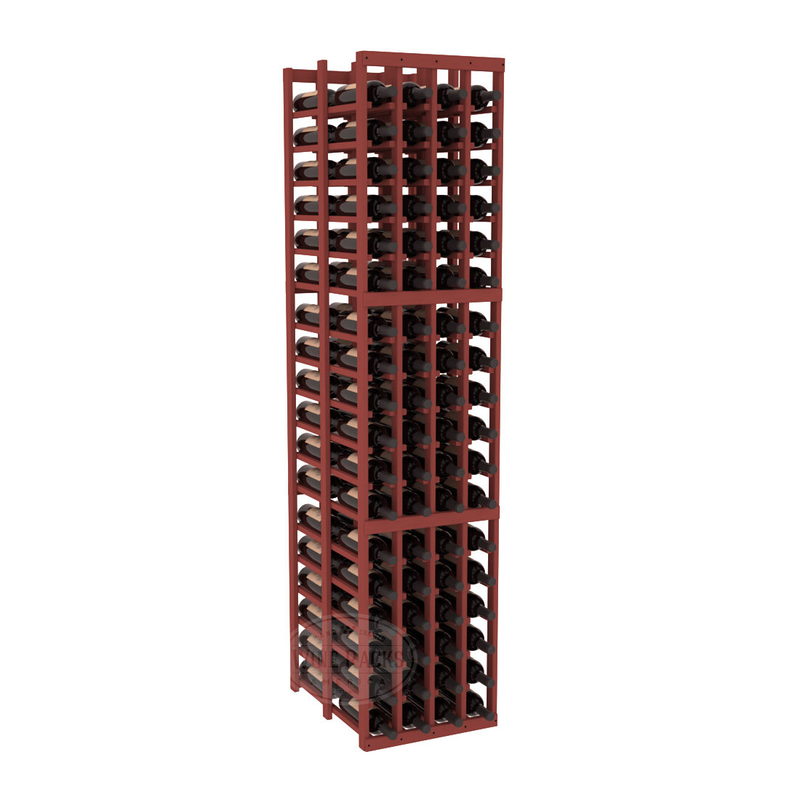 InstaCellar - 4 Column Double Deep Rack in Ponderosa Pine Cherry stained without WineSafe™ Satin Sealant