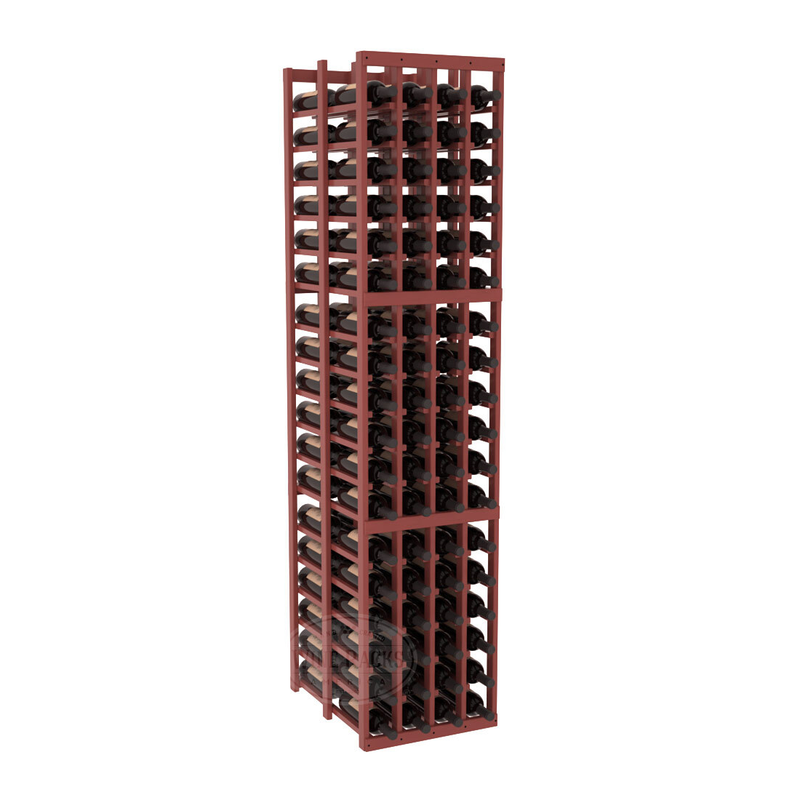 InstaCellar - 4 Column Double Deep Rack in Ponderosa Pine Cherry stained with WineSafe™ Satin Sealant