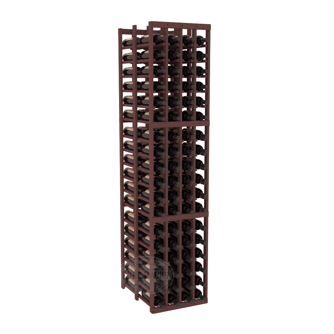 InstaCellar - 4 Column Double Deep Rack in Ponderosa Pine Walnut stained without WineSafe™ Satin Sealant