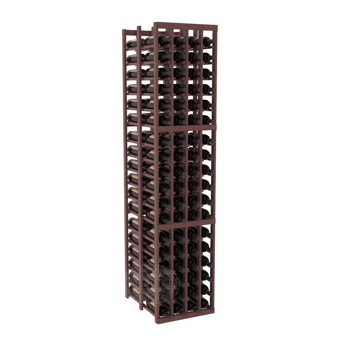 InstaCellar - 4 Column Double Deep Rack in Ponderosa Pine Walnut stained with WineSafe™ Satin Sealant