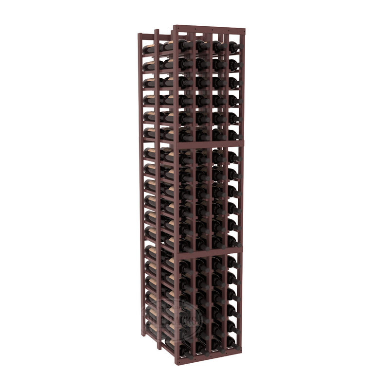 InstaCellar - 4 Column Double Deep Rack in Ponderosa Pine Walnut stained with WineSafe™ Satin Sealant