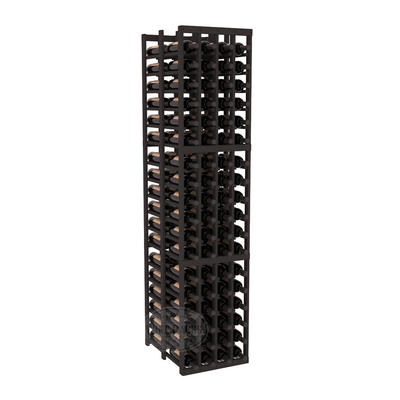 InstaCellar - 4 Column Double Deep Rack in Ponderosa Pine Black stained without WineSafe™ Satin Sealant