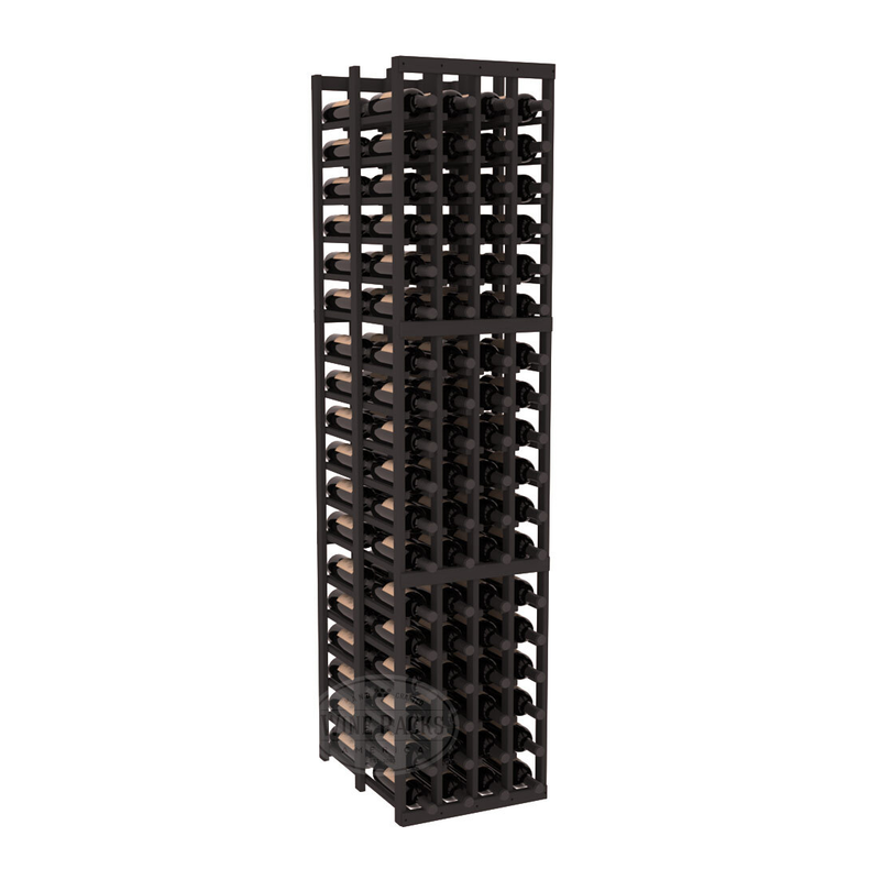 InstaCellar - 4 Column Double Deep Rack in Ponderosa Pine Black stained without WineSafe™ Satin Sealant