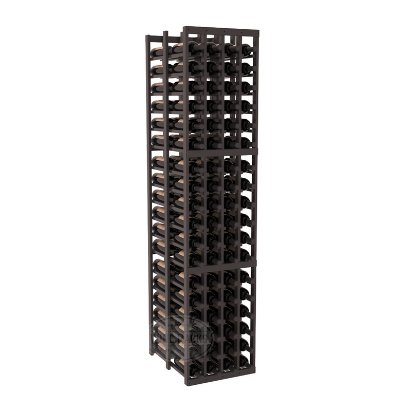 InstaCellar - 4 Column Double Deep Rack in Ponderosa Pine Black stained with WineSafe™ Satin Sealant