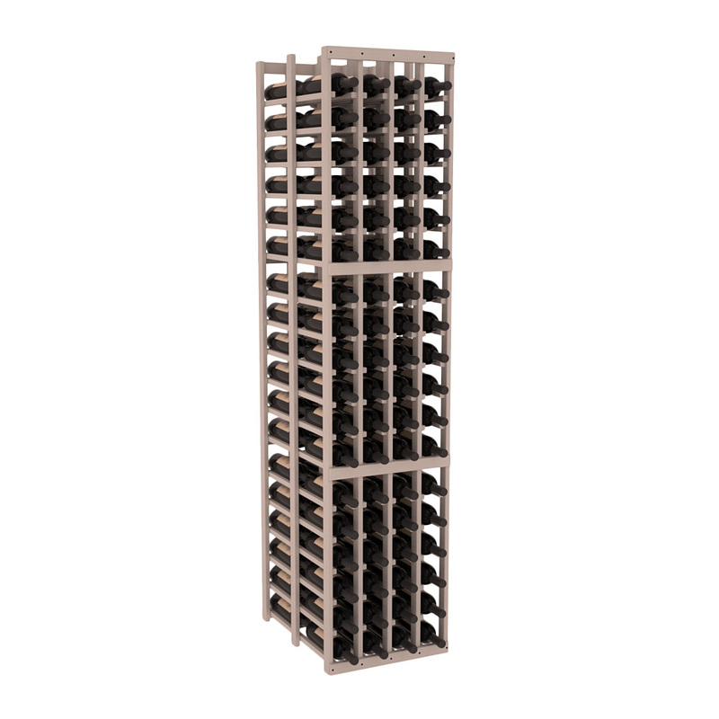 InstaCellar - 4 Column Double Deep Rack in Ponderosa Pine Greywash stained without WineSafe™ Satin Sealant