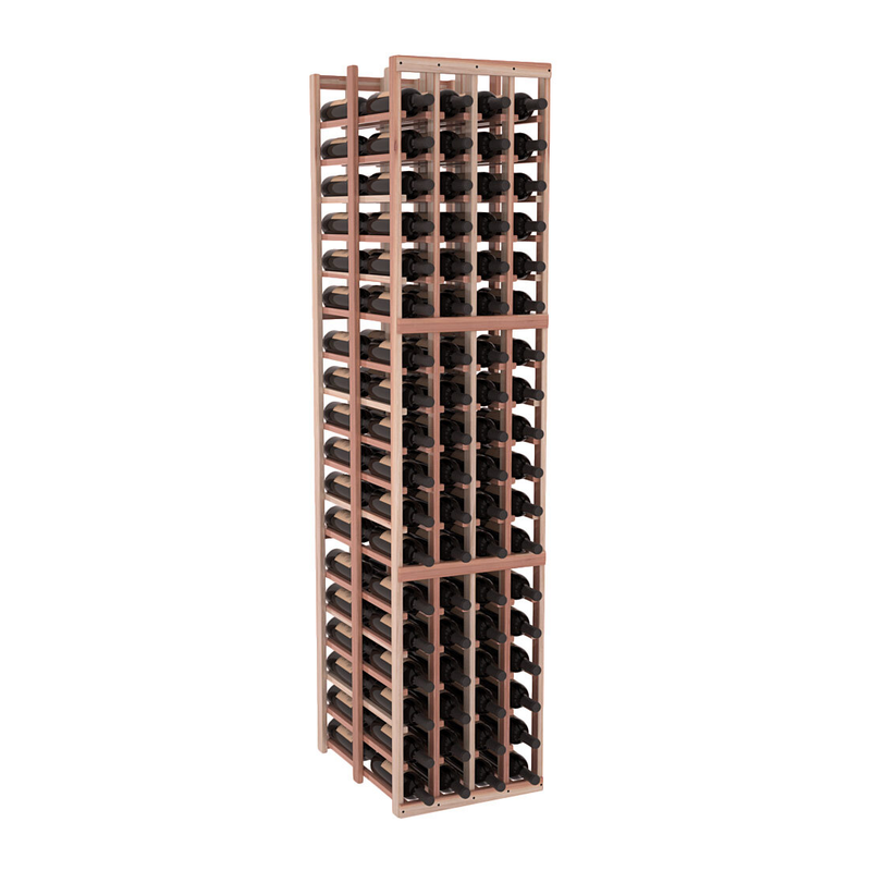InstaCellar - 4 Column Double Deep Rack in Premium Redwood Unstained with WineSafe™ Satin Sealant