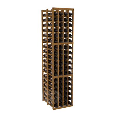 InstaCellar - 4 Column Double Deep Rack in Premium Redwood Oak stained without WineSafe™ Satin Sealant