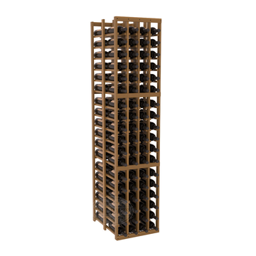 InstaCellar - 4 Column Double Deep Rack in Premium Redwood Oak stained with WineSafe™ Satin Sealant