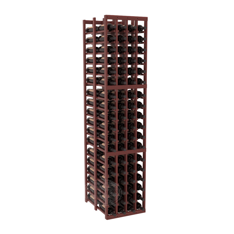 InstaCellar - 4 Column Double Deep Rack in Premium Redwood Cherry stained with WineSafe™ Satin Sealant