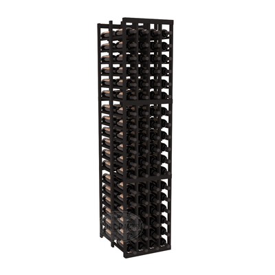 InstaCellar - 4 Column Double Deep Rack in Premium Redwood Black stained without WineSafe™ Satin Sealant